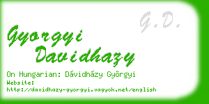 gyorgyi davidhazy business card