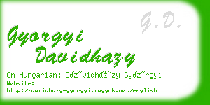 gyorgyi davidhazy business card